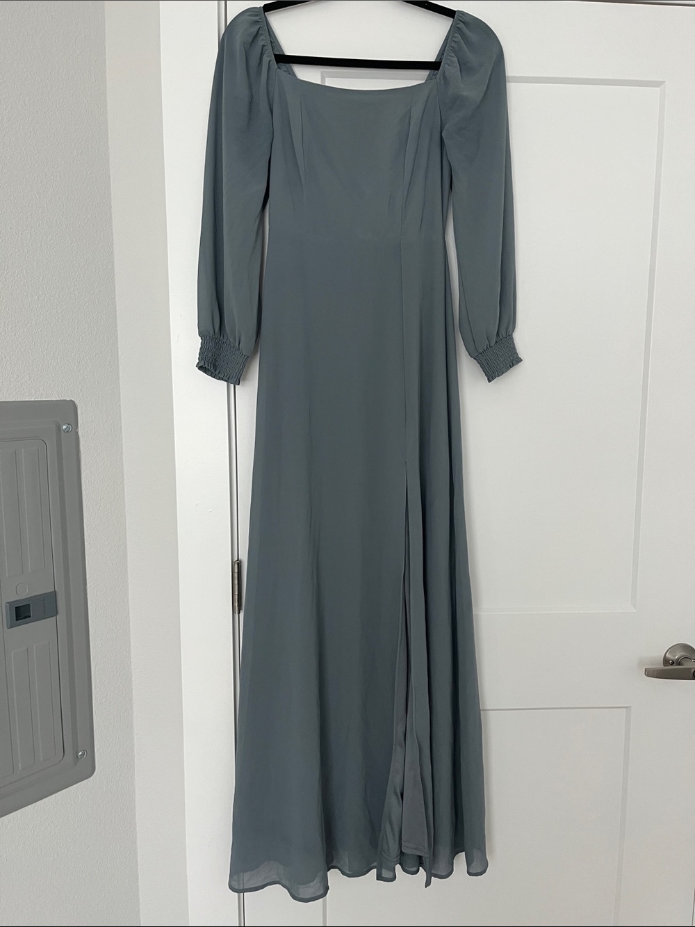 Baltic Born Elegant Slate Green Long Sleeve Maxi Dress small